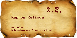 Kapros Relinda névjegykártya